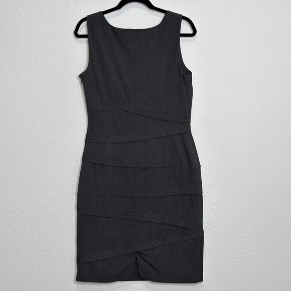 Calvin Klein Women's Abstract Sleeveless Sheath Dress Lined Size 10 Gray Zip - Picture 3 of 10